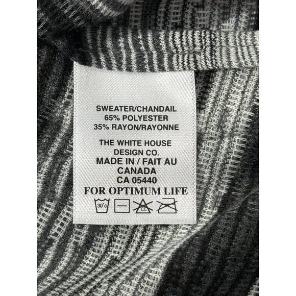 Simpli Chic Black Gray Striped Long Open Cardigan Sweater Womens Size 8 - Picture 7 of 8